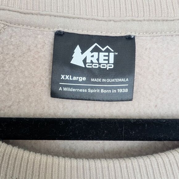 REI Co-op  REI Logo Crew Sweatshirt Men's XXL Washed Stone - Picture 7 of 8